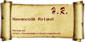 Havancsák Roland névjegykártya