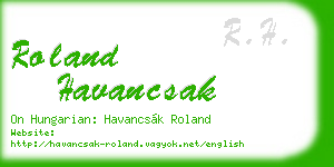 roland havancsak business card